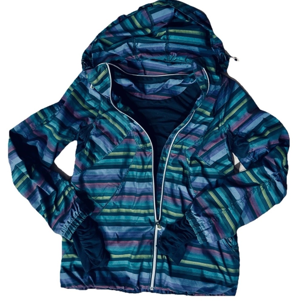 RARE! Lululemon Athletica Multicolor Striped Hooded Jacket